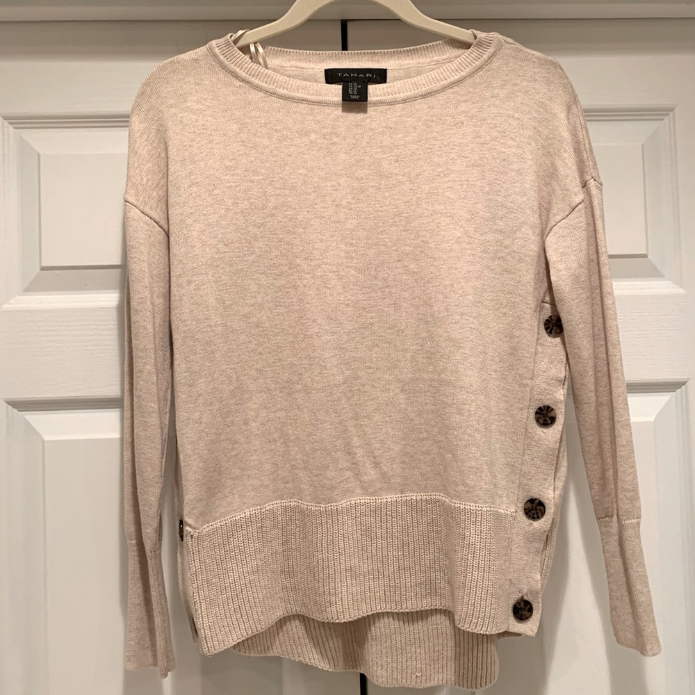 NWOT Tahari Sweater with Button Detail on Sides